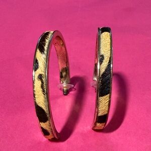 Leopard Print Hoop Earrings